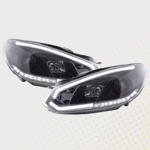 Prednja svjetla VW Golf 6 08-12 LED DRL Crna