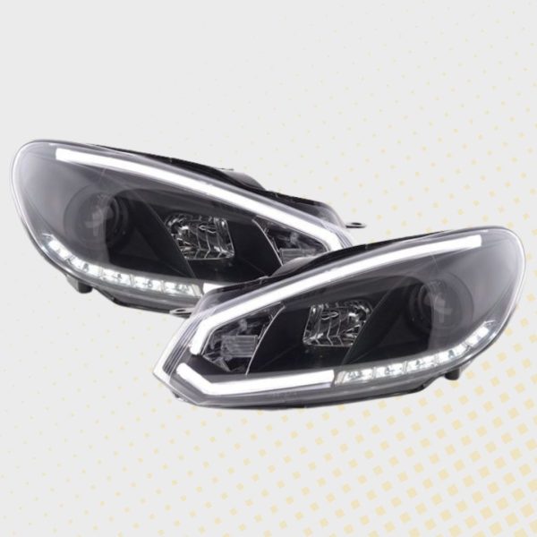 Prednja svjetla VW Golf 6 08-12 LED DRL Crna